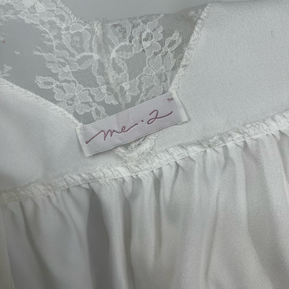 Vintage Nightgown & Robe Set Me 2 Sleepwear White ILGWU Women’s Large - Picture 14 of 16